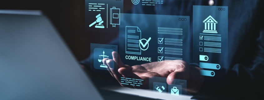 Digital HR compliance dashboard with workforce data and policy tracking tools