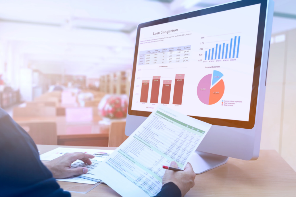 Outsourced CFO and Fractional CFO in Texas Cash flow chart displayed on a tablet on a desk