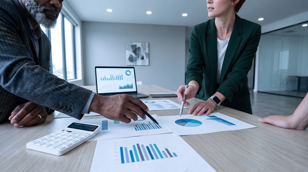 A business owner meeting with a financial advisor